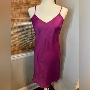 A New Day Purple Silky Adjustable Spaghetti Strap Slip Midi Dress